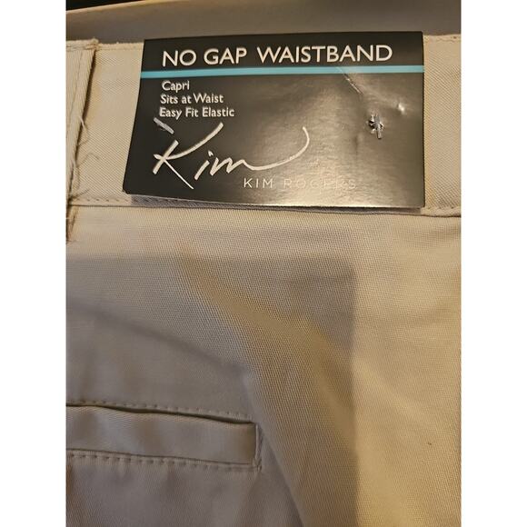 KIM ROGERS Size 14 Beige Capri Pants No Gap Waistband - Picture 5 of 9